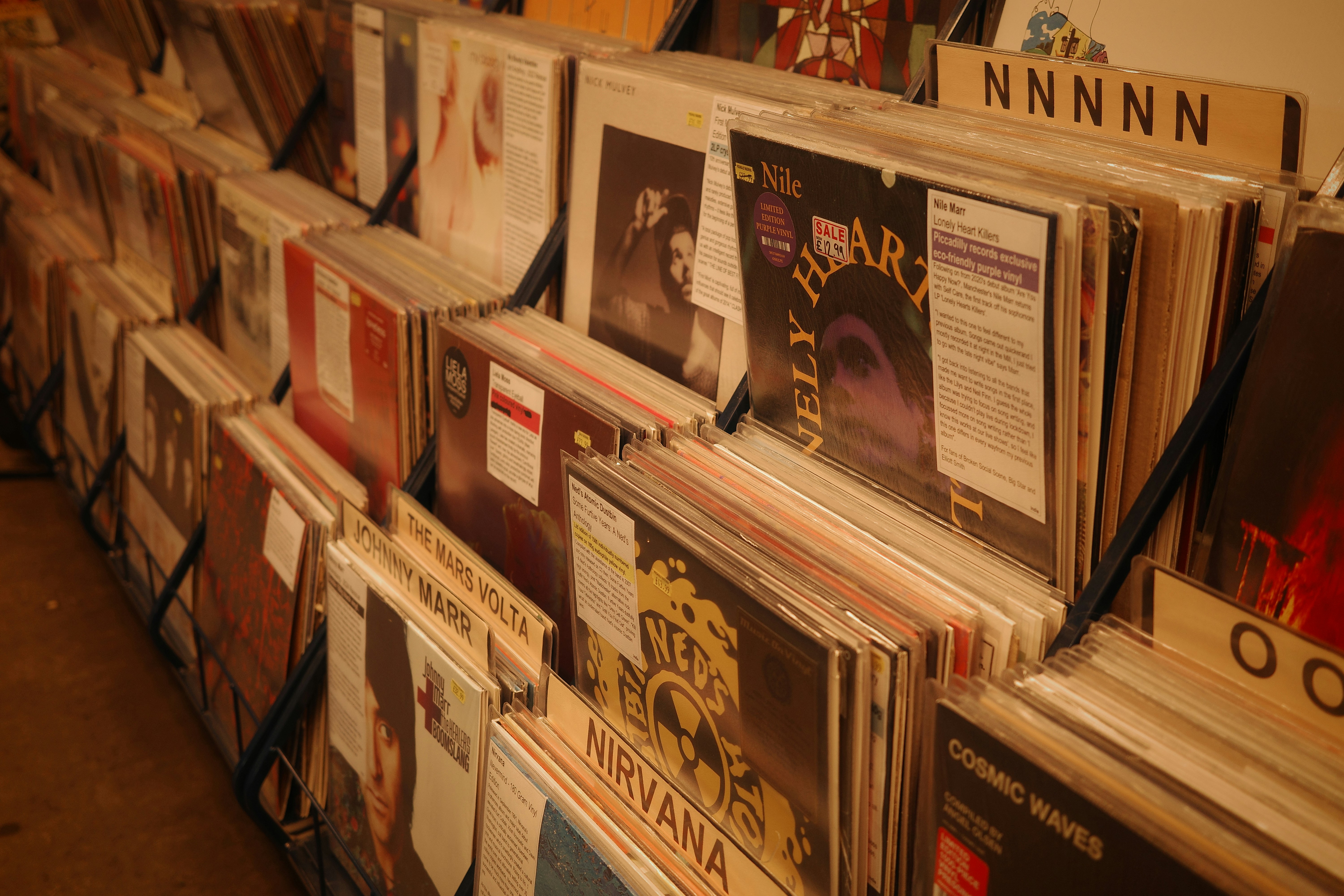 Records on shelf
